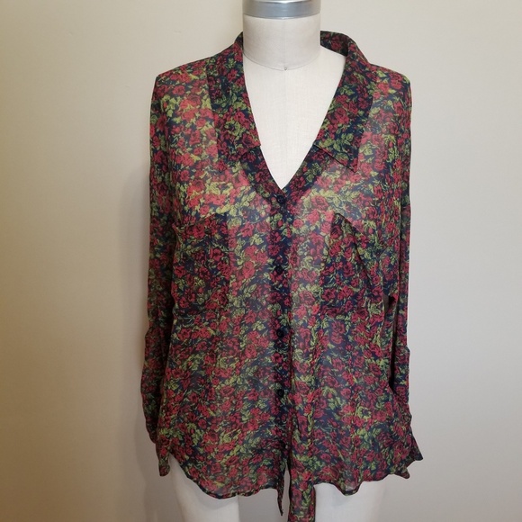 Free people sheer floral button-down shirt - Picture 3 of 8